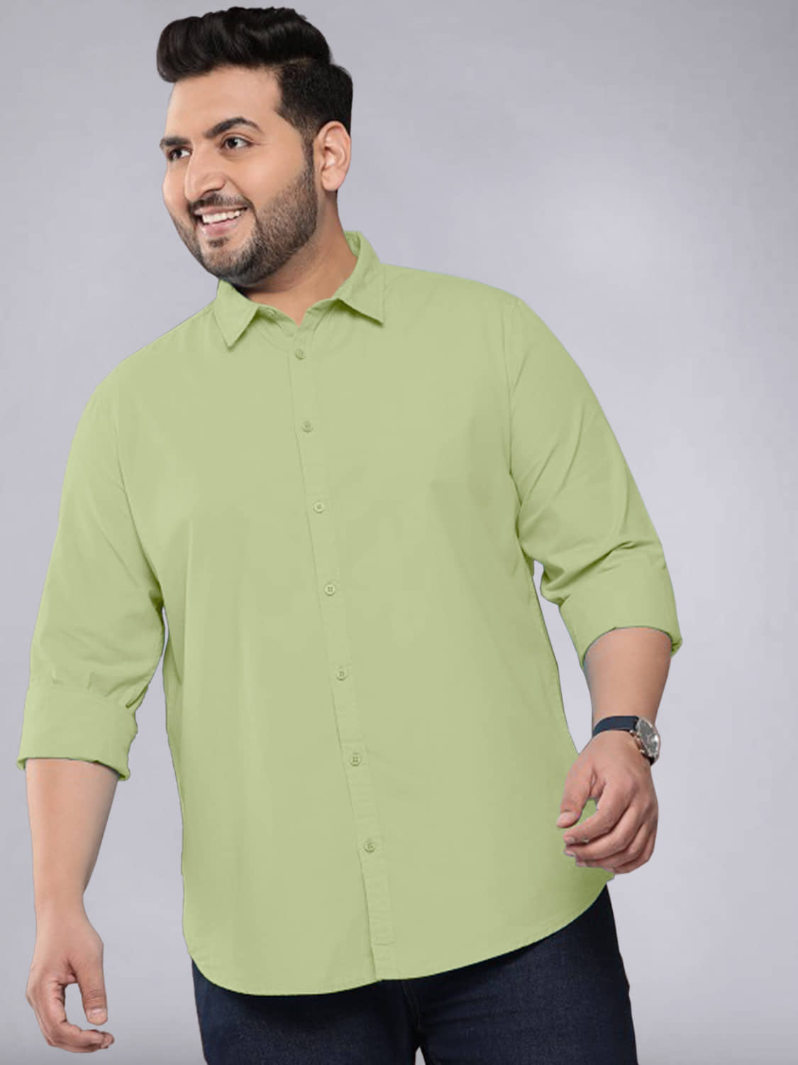 ADWYN PETER 100% Cotton Regular Fit Solids Full Sleeves Men's Casual Shirt - Green ( Pack of 1 )
