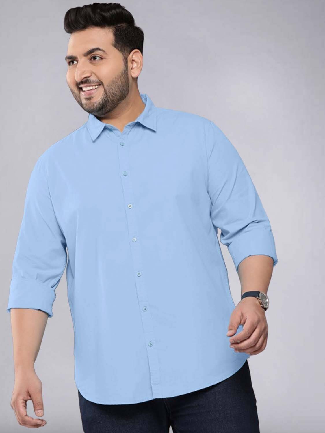 ADWYN PETER 100% Cotton Regular Fit Solids Full Sleeves Men's Casual Shirt - Light Blue ( Pack of 1 ) ADWYN PETER 100% Cotton Regular Fit Solids Full Sleeves Men's Casual Shirt - Light Blue ( Pack of 1 )