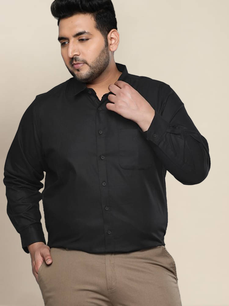 ADWYN PETER 100% Cotton Regular Fit Solids Full Sleeves Men's Casual Shirt - Black ( Pack of 1 ) ADWYN PETER 100% Cotton Regular Fit Solids Full Sleeves Men's Casual Shirt - Black ( Pack of 1 )