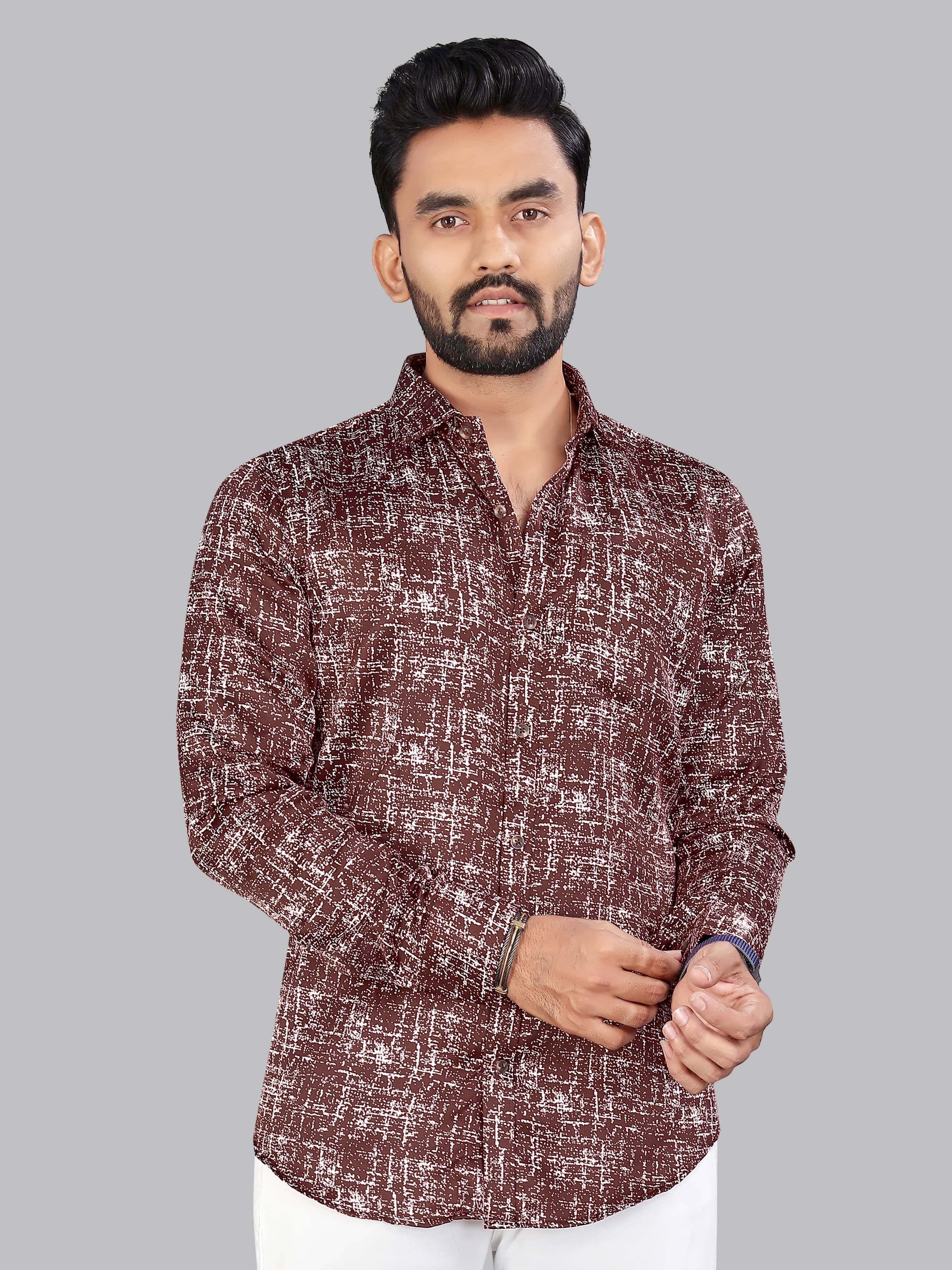 ADWYN PETER 100% Cotton Regular Fit Printed Full Sleeves Men's Casual Shirt - Maroon ( Pack of 1 ) ADWYN PETER 100% Cotton Regular Fit Printed Full Sleeves Men's Casual Shirt - Maroon ( Pack of 1 )