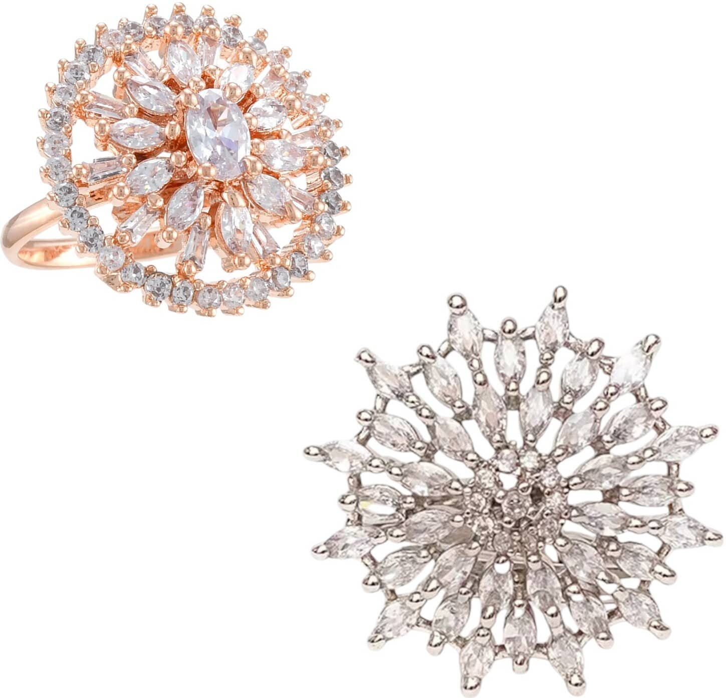 AKLINA Multicolor Rings Combo ( Pack of 2 )
