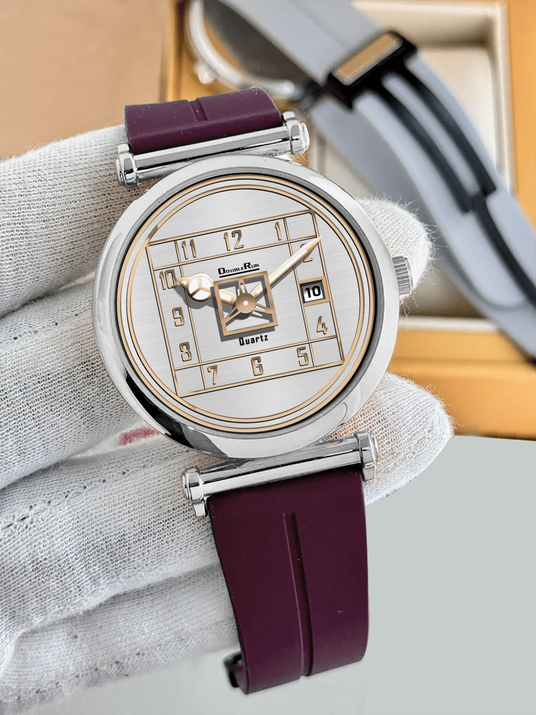     			DoubleRun Maroon Silicon Analog Men's Watch