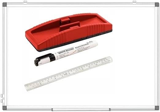 Eclet Non Magnetic 1 X1.5 feet Double Sided White Board and Chalk Board Front Side whiteboard Marker Surface and Back Side Chalkboard Surface Eclet Non Magnetic 1 X1.5 feet Double Sided White Board and Chalk Board Front Side whiteboard Marker Surface and Back Side Chalkboard Surface