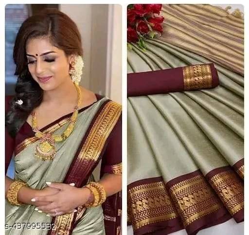 Kalpana Creation Cotton Silk Woven Saree With Unstitched Blouse Piece ( Brown )     			Kalpana Creation Cotton Silk Woven Saree With Unstitched Blouse Piece ( Brown )