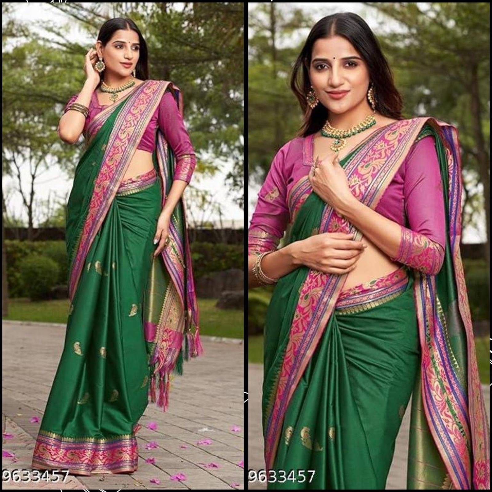 Kalpana Creation Cotton Silk Woven Saree With Unstitched Blouse Piece ( Green ) Kalpana Creation Cotton Silk Woven Saree With Unstitched Blouse Piece ( Green )