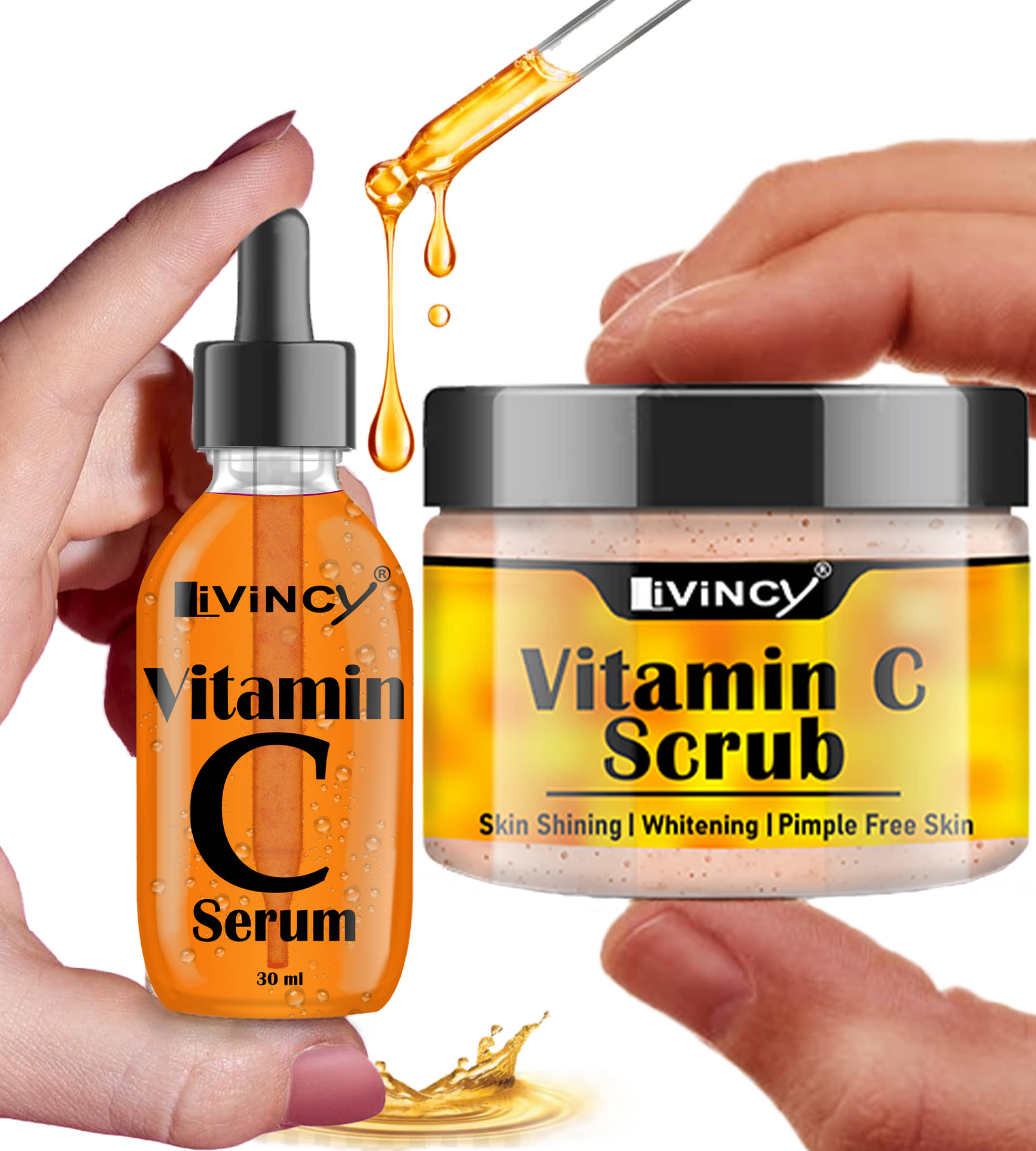 LIVINCY Face Serum Vitamin C Radiant Glow For All Skin Type ( Pack of 2 )