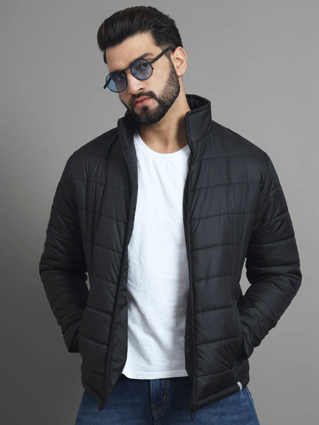     			Nuovo Polyester Men's Quilted & Bomber Jacket - Black ( Pack of 1 )
