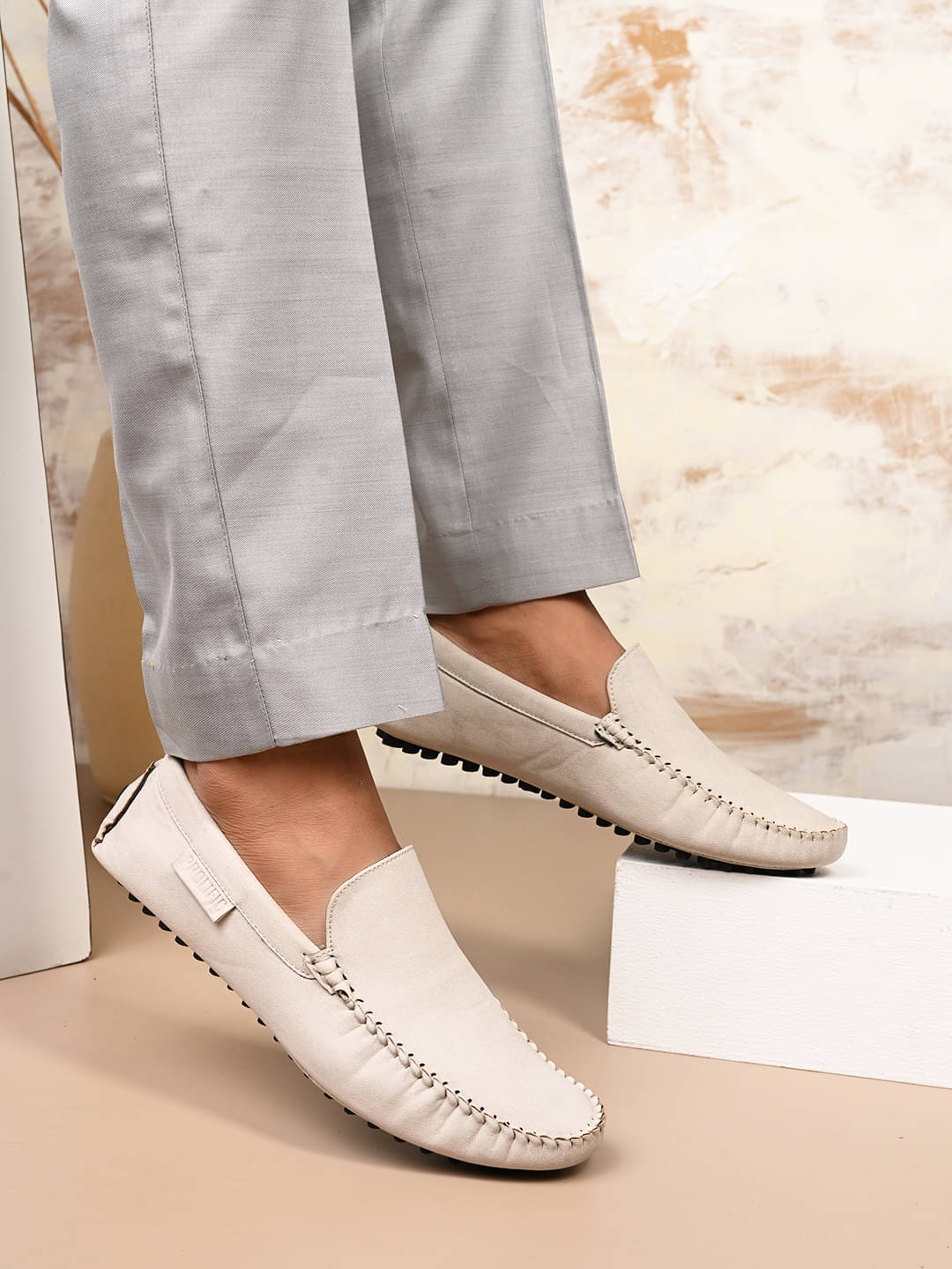 Prolific MH-CM186 Cream Men's Slip-on Shoes Prolific MH-CM186 Cream Men's Slip-on Shoes