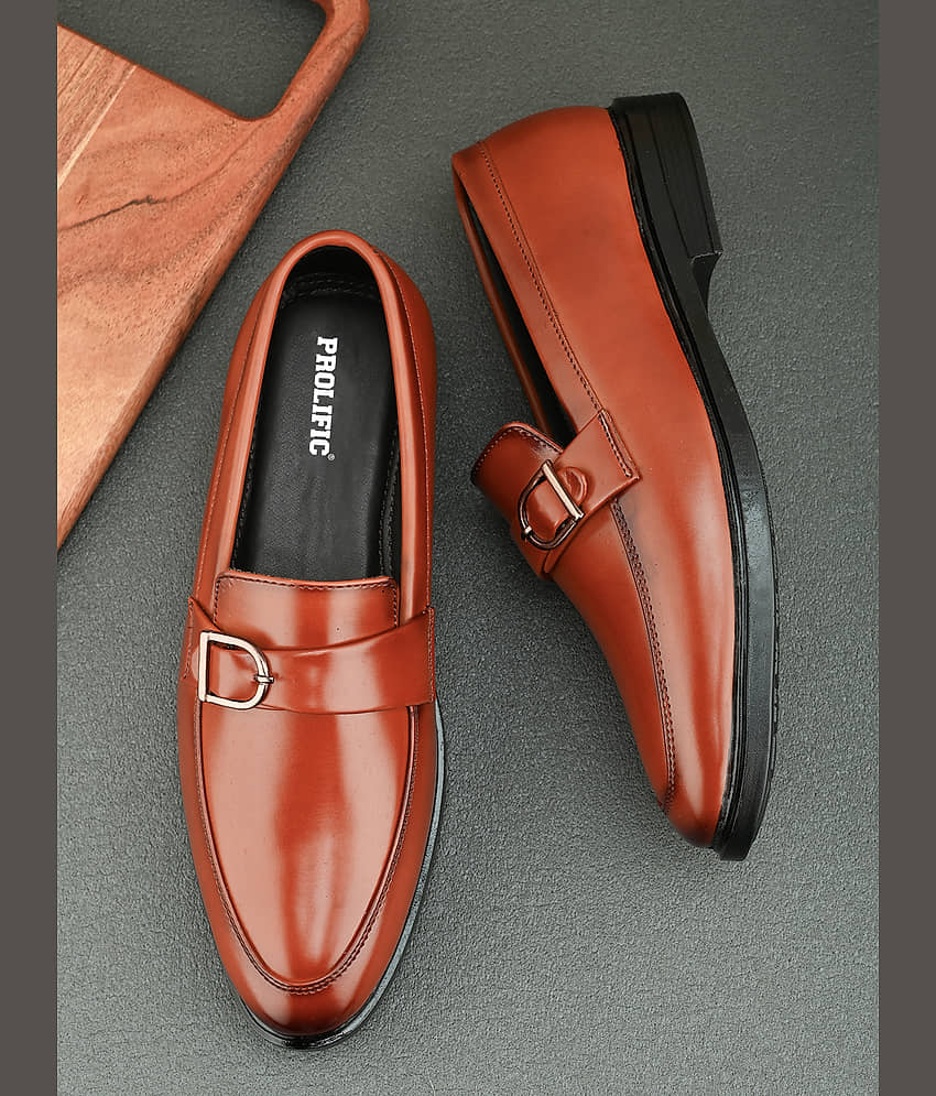 Prolific Tan Men's Slip On Formal Shoes - Formal Shoes | Buy online on ZillyBuy