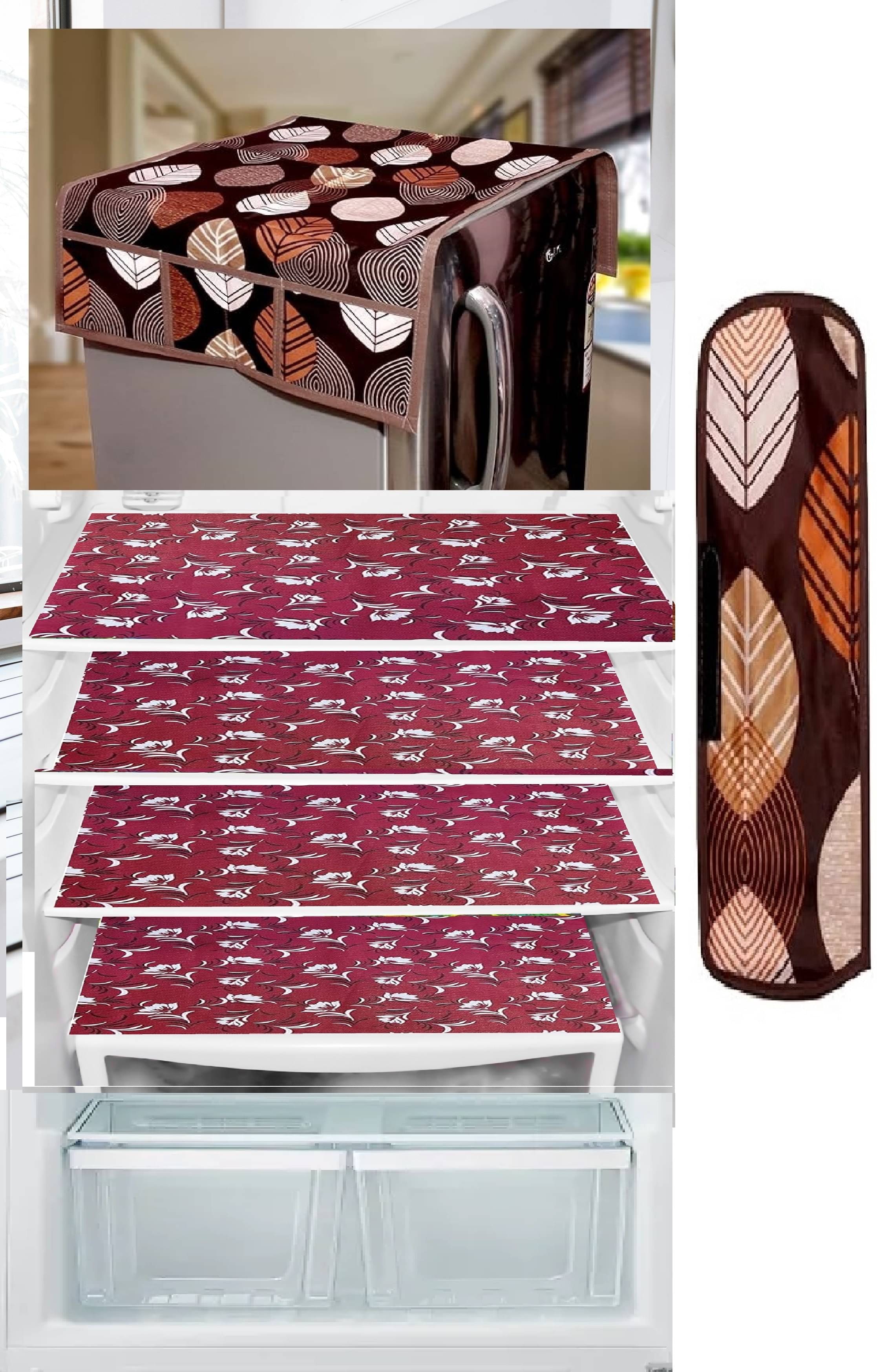 Revexo PVC Floral Fridge Mat & Cover ( 40 32 ) Pack of 6 - Multicolor Revexo PVC Floral Fridge Mat & Cover ( 40 32 ) Pack of 6 - Multicolor