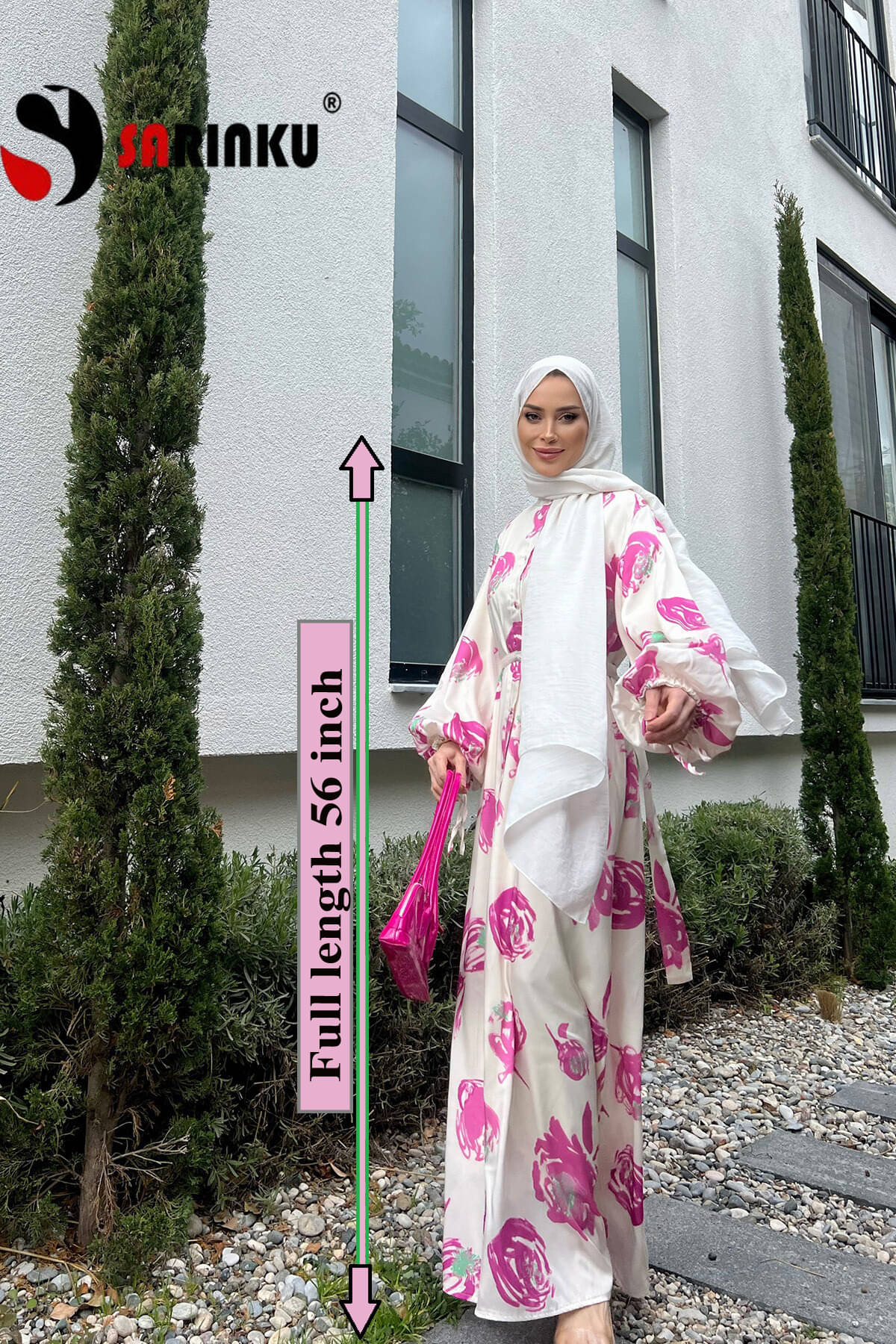     			SARINKU Off White Polyester Stitched Burqas without Hijab - Single