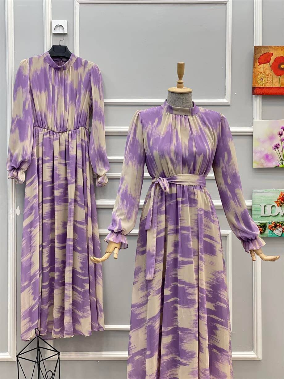     			SARINKU Purple Georgette Stitched Burqas without Hijab - Single