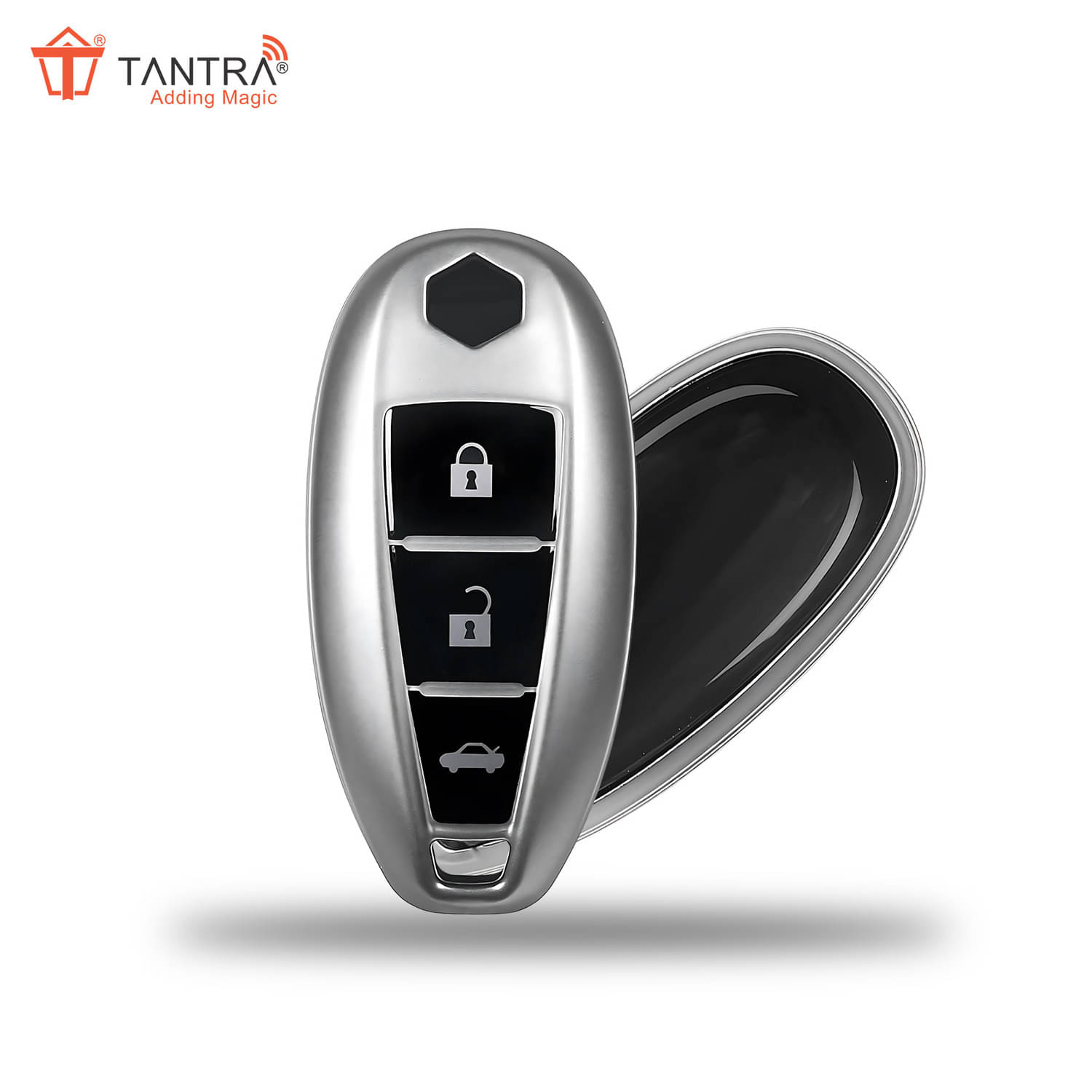     			TANTRA PremiumTPU Key Cover Compatible with Maruti Suzuki Baleno, Vitara Breeza, S Cross, Ciaz, Swift, Ignis, 3 Button Smart Key Cover