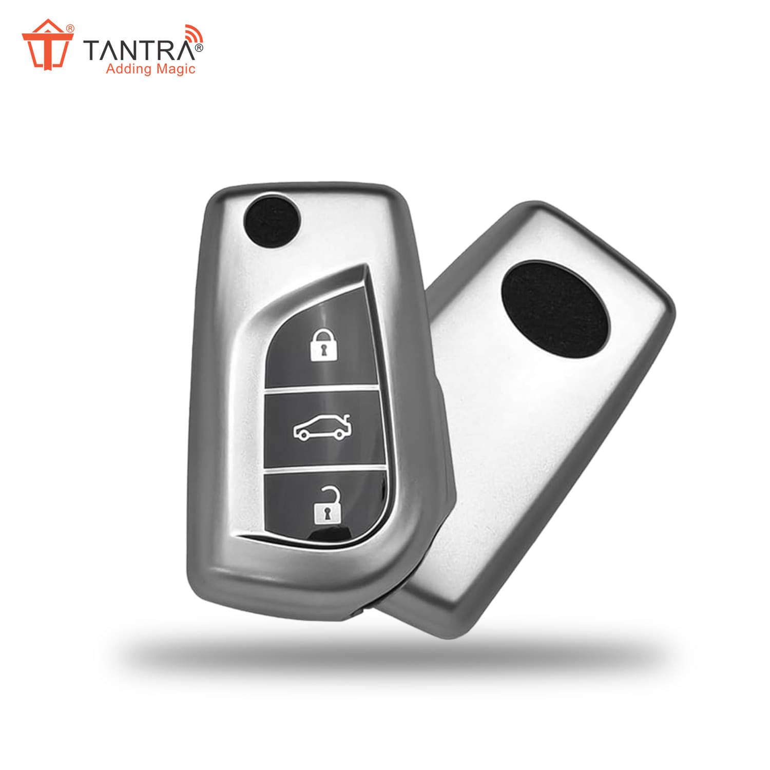TANTRA Soft TPU Premium Keycover Compatible with Toyota Corolla | Altis | Innova Crysta 3 Button Car Smart Key (Grey) TANTRA Soft TPU Premium Keycover Compatible with Toyota Corolla | Altis | Innova Crysta 3 Button Car Smart Key (Grey)