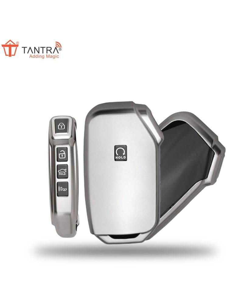 TANTRA TPU Key Cover Compatible with Kia Seltos 2023 Facelift HTX | Carens X Line 4 Button Smart Key Grey TANTRA TPU Key Cover Compatible with Kia Seltos 2023 Facelift HTX | Carens X Line 4 Button Smart Key Grey