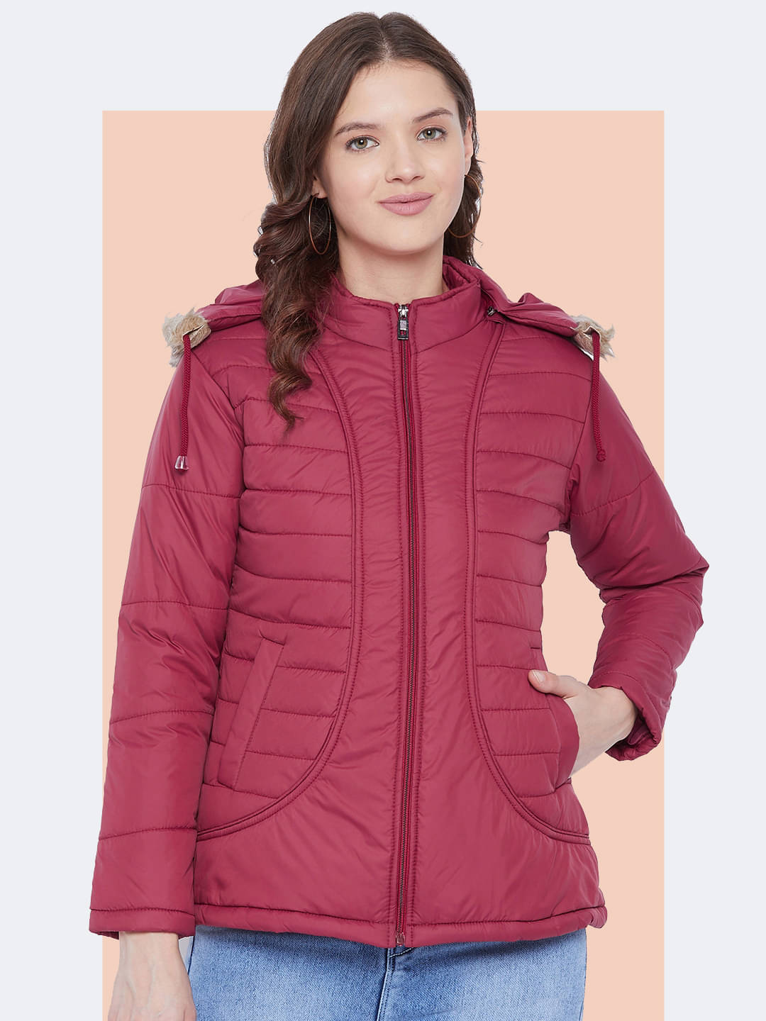 VERO AMORE - Polyester Maroon Parka Jackets VERO AMORE - Polyester Maroon Parka Jackets