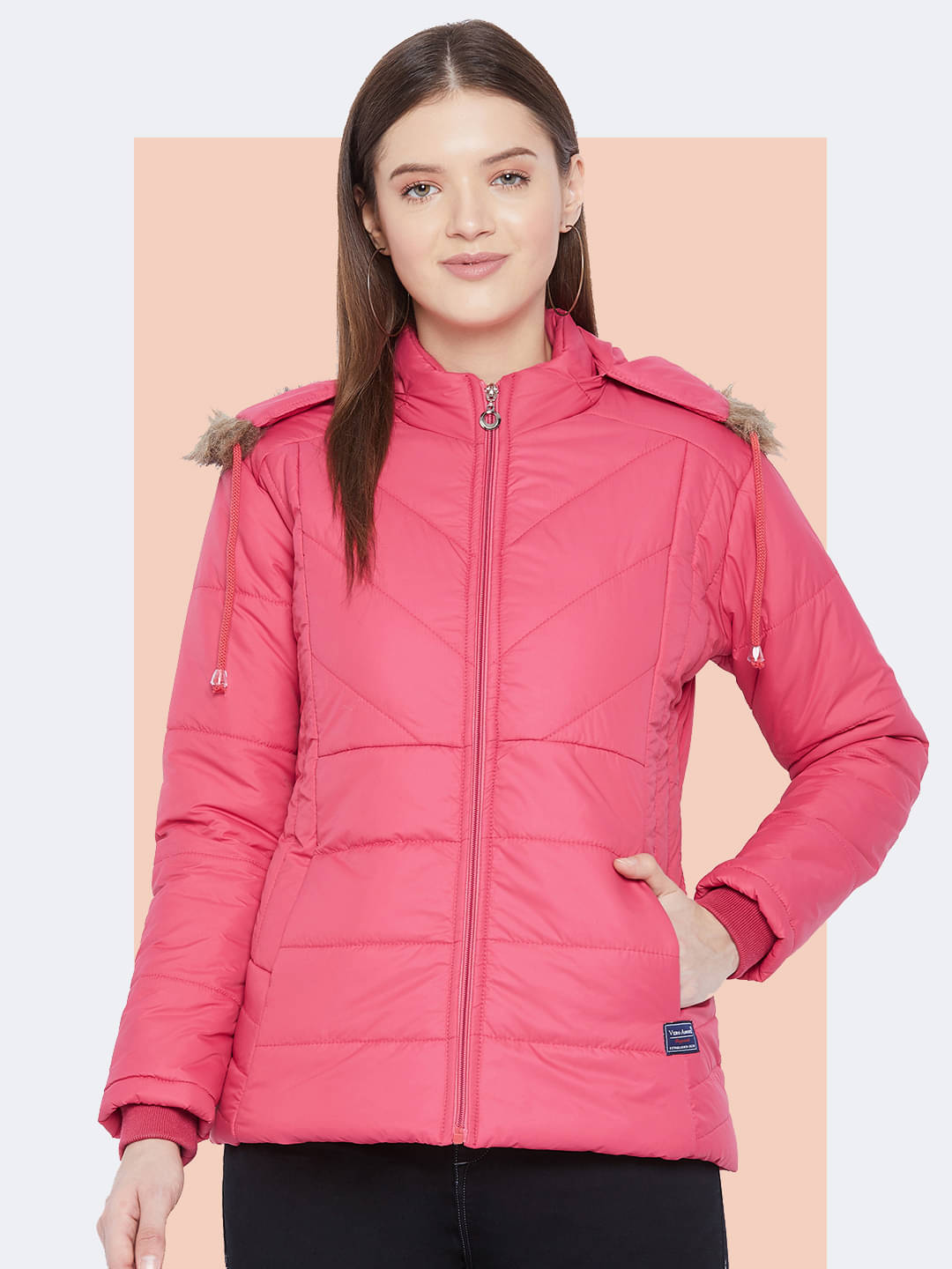 VERO AMORE - Polyester Pink Parka Jackets VERO AMORE - Polyester Pink Parka Jackets