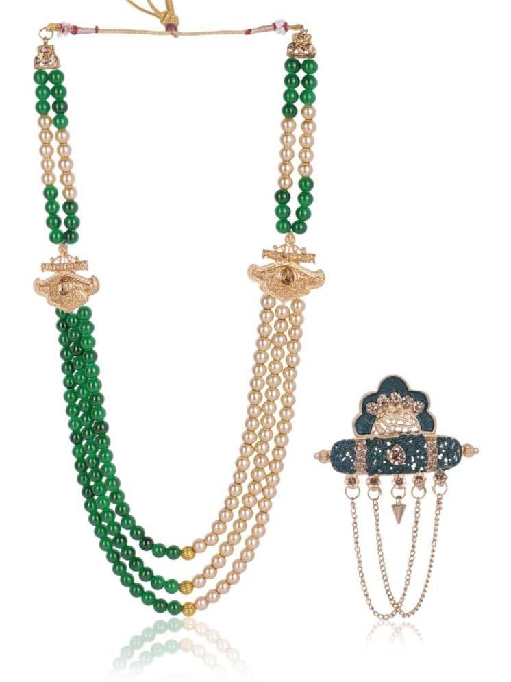     			Wedding Groom Mala & Brooch Set for Men
