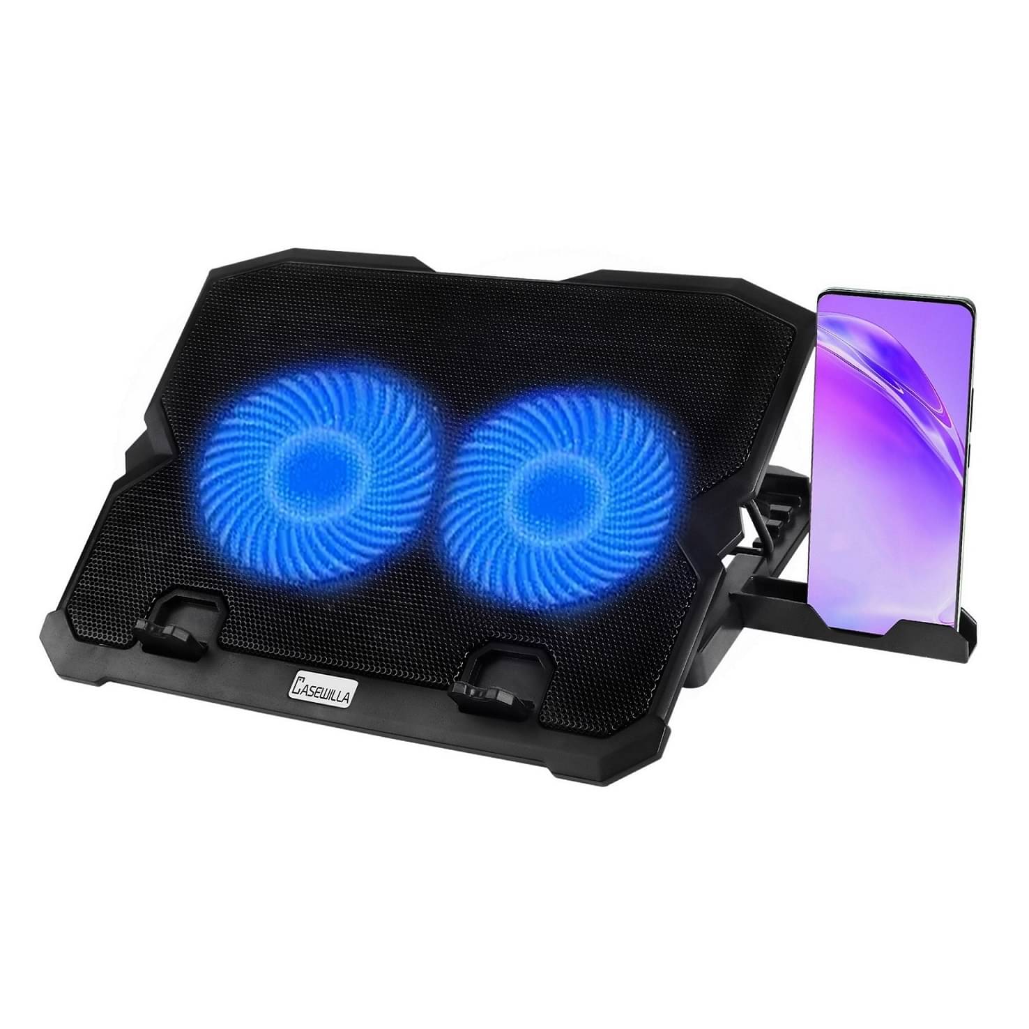     			Casewilla Cooling Pad For Upto 43.18 cm (17) Black Adjustable, Portable Cooling Pad