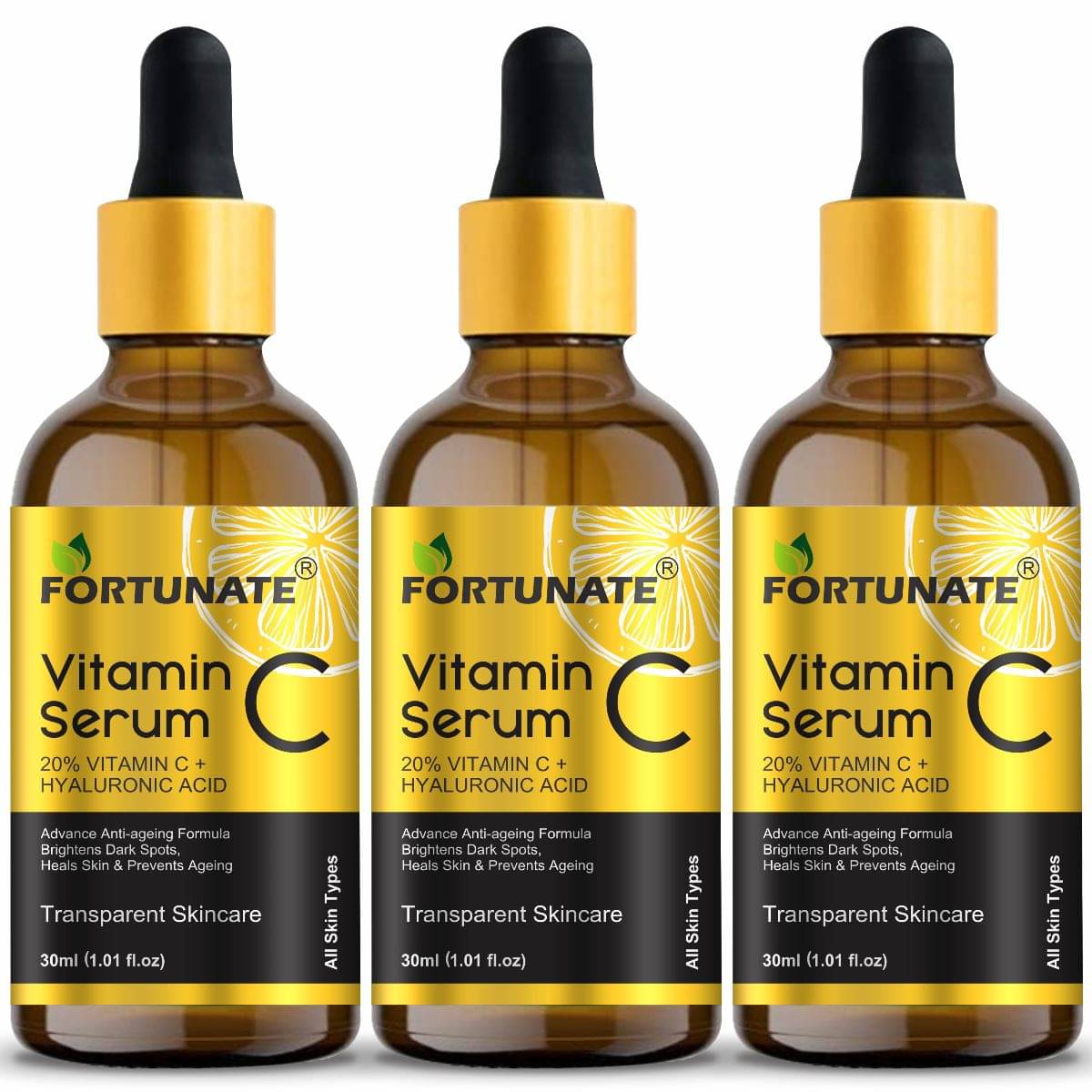     			Vitamin C Serum - Skin Brightening, Anti-Aging, Skin Repair Face Serum - Pack of 3