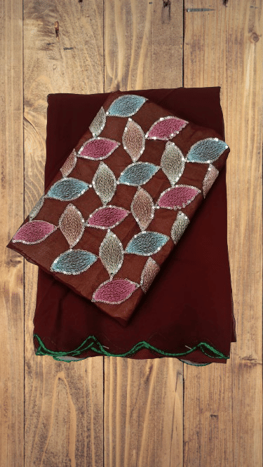 Kalpana Creation Georgette Solid Saree With Unstitched Blouse Piece ( Multicolor ) Kalpana Creation Georgette Solid Saree With Unstitched Blouse Piece ( Multicolor )