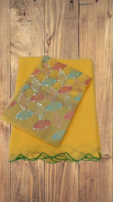 Kalpana Creation Georgette Solid Saree With Unstitched Blouse Piece ( Multicolor ) Kalpana Creation Georgette Solid Saree With Unstitched Blouse Piece ( Multicolor )