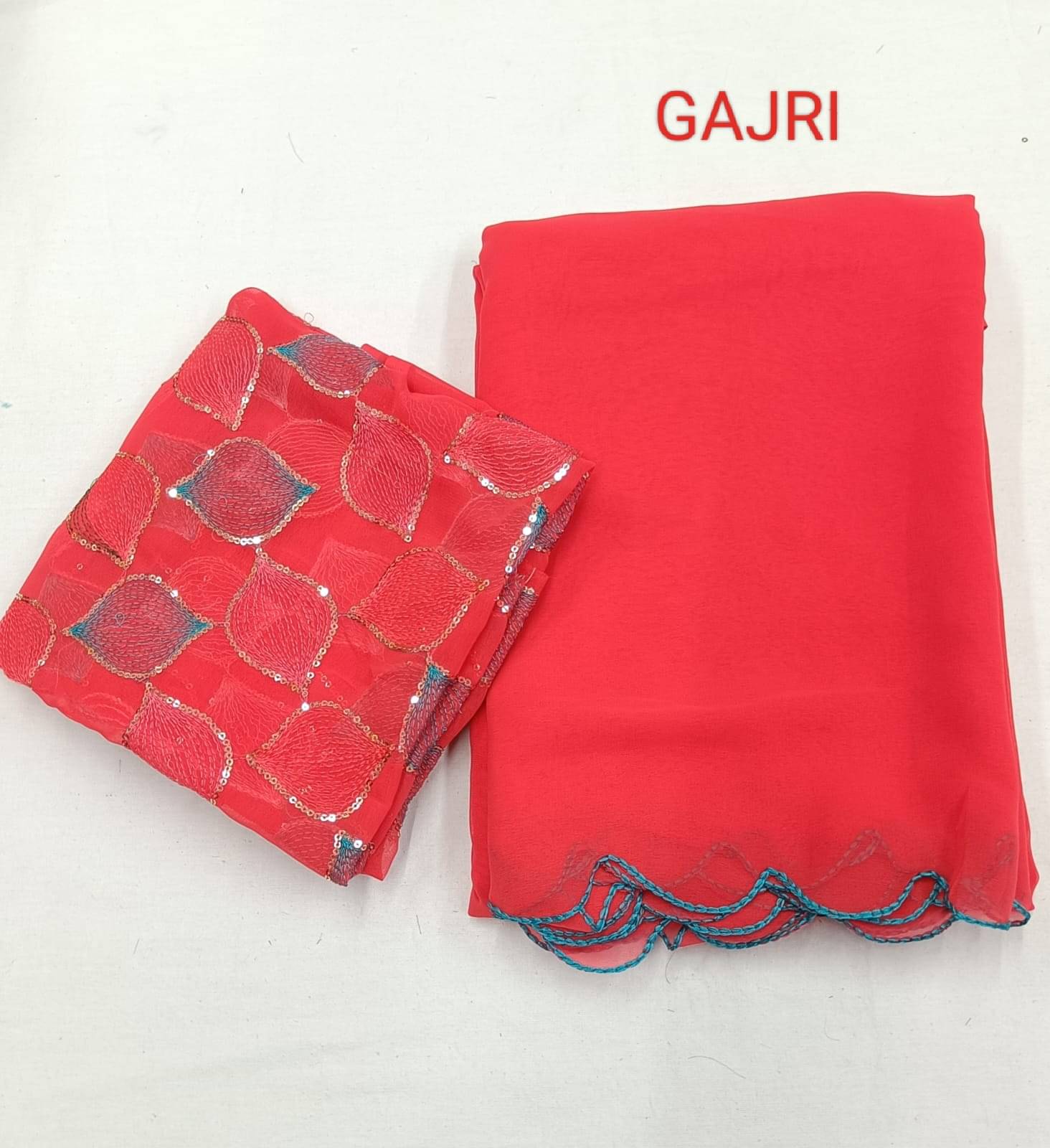 Kalpana Creation Georgette Solid Saree With Unstitched Blouse Piece ( Multicolor )     			Kalpana Creation Georgette Solid Saree With Unstitched Blouse Piece ( Multicolor )