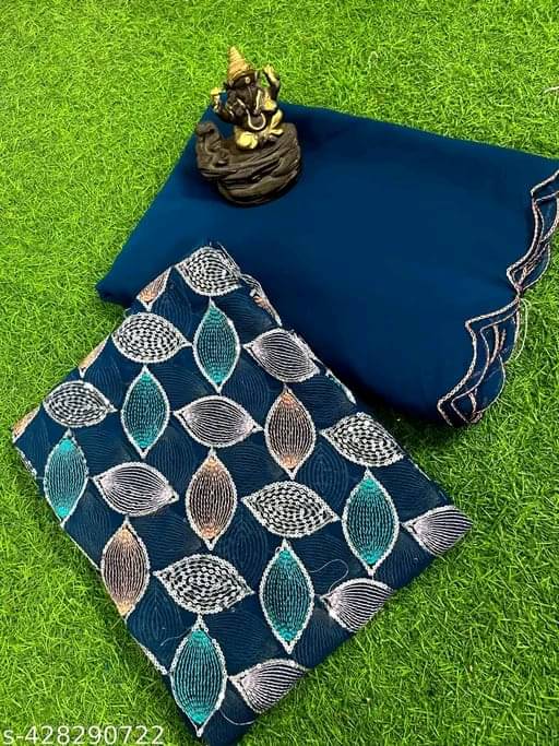 Kalpana Creation Georgette Solid Saree With Unstitched Blouse Piece ( Multicolor ) Kalpana Creation Georgette Solid Saree With Unstitched Blouse Piece ( Multicolor )
