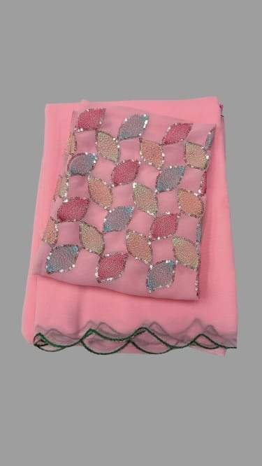 Kalpana Creation Georgette Solid Saree With Unstitched Blouse Piece ( Multicolor ) Kalpana Creation Georgette Solid Saree With Unstitched Blouse Piece ( Multicolor )