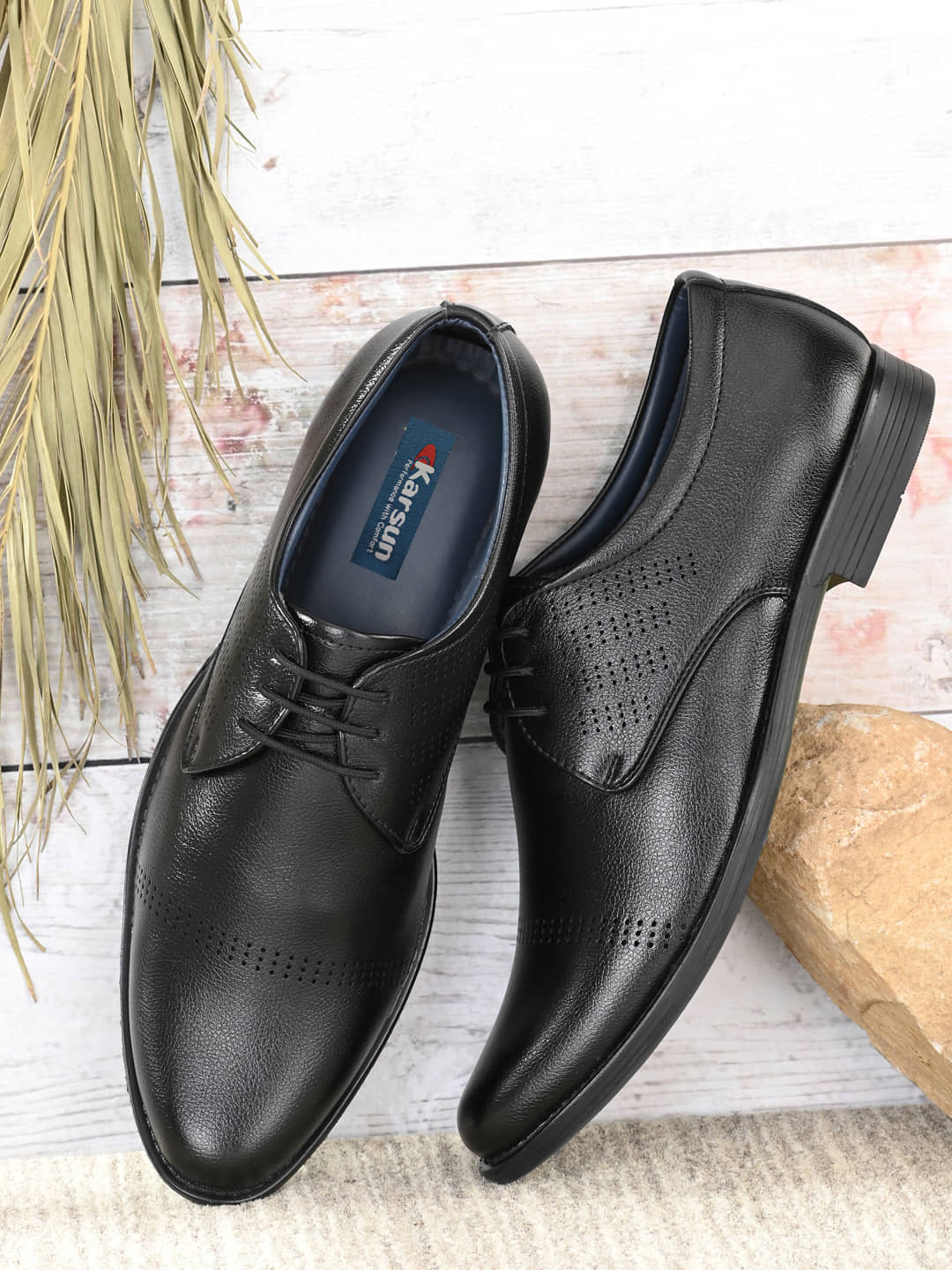 Karsun Black Men's Derby Formal Shoes - Formal Shoes | Buy online on ZillyBuy