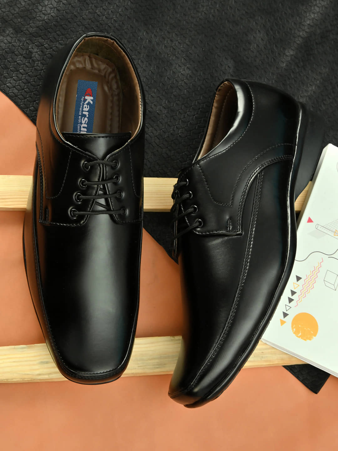 Karsun Black Men's Derby Formal Shoes - Formal Shoes | Buy online on ZillyBuy
