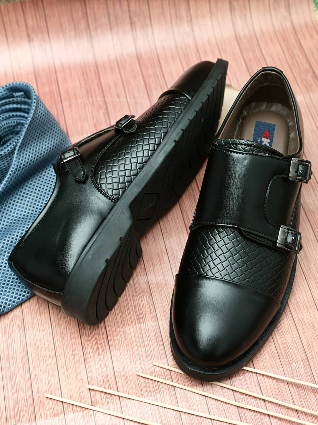 Karsun Black Men's Monk Strap Formal Shoes - Formal Shoes | Buy online on ZillyBuy