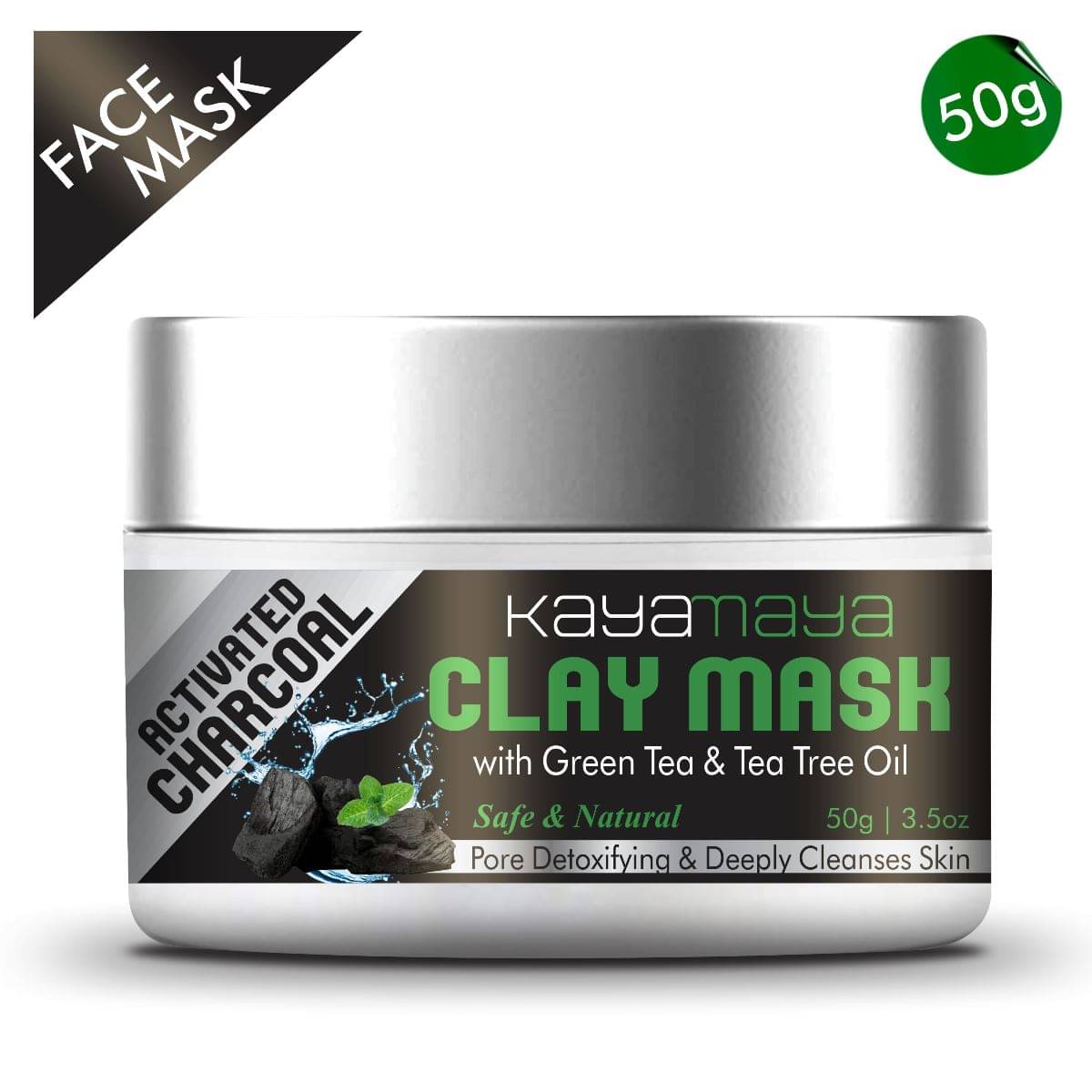 Charcoal Clay Mask with Green Tea & Tea Tree Oil for Reduce Pigmentation & Skin Lightening Charcoal Clay Mask with Green Tea & Tea Tree Oil for Reduce Pigmentation & Skin Lightening