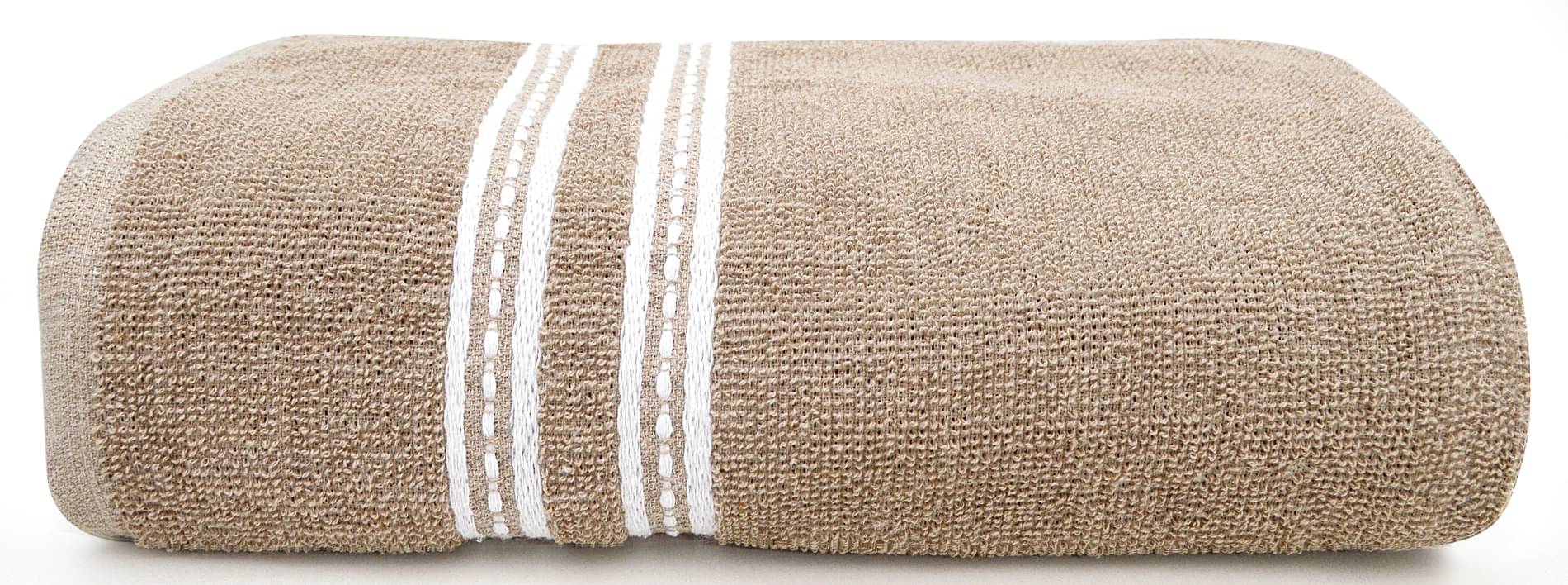     			LadliJee Cotton Striped 400 -GSM Bath Towel ( Pack of 1 ) - Beige