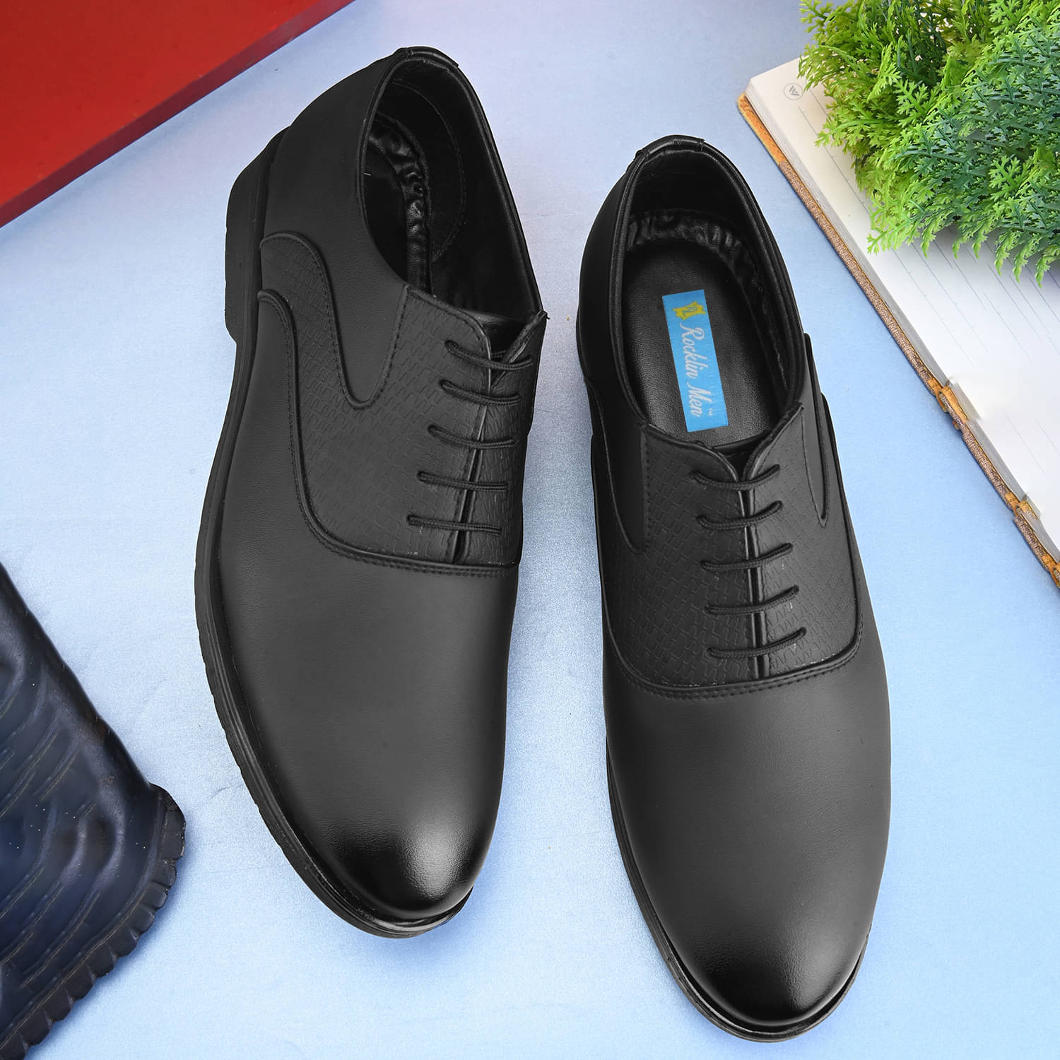     			RL Rocklin Men Black Men's Derby Formal Shoes