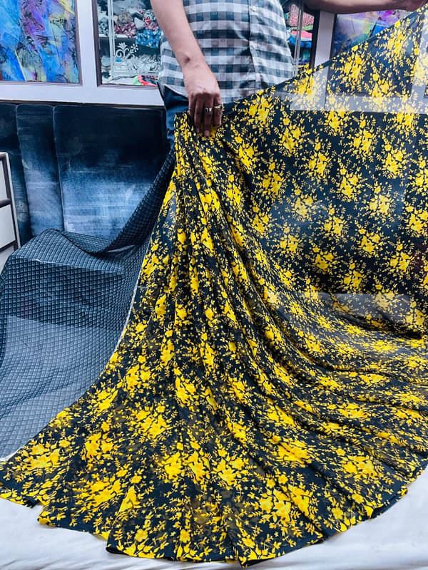 Sitanjali Georgette Printed Saree With Unstitched Blouse Piece ( Yellow ) Sitanjali Georgette Printed Saree With Unstitched Blouse Piece ( Yellow )