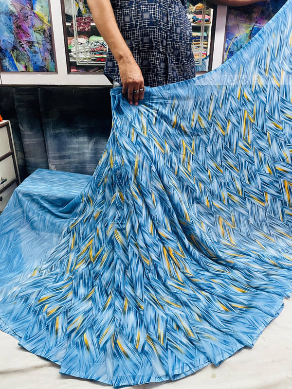 Sitanjali Georgette Printed Saree With Unstitched Blouse Piece ( Blue ) Sitanjali Georgette Printed Saree With Unstitched Blouse Piece ( Blue )
