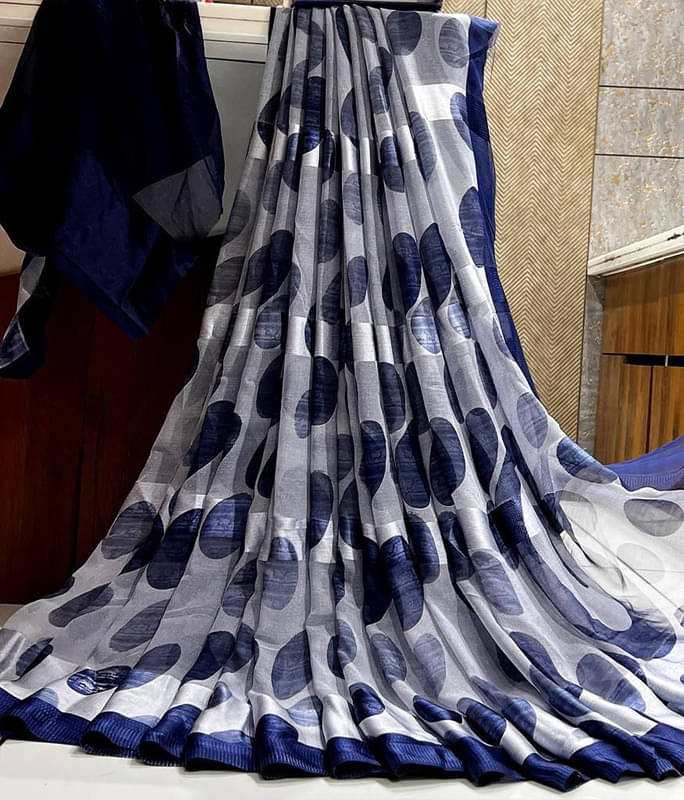 Sitanjali Lifestyle Georgette Printed Saree With Unstitched Blouse Piece ( Blue ) Sitanjali Lifestyle Georgette Printed Saree With Unstitched Blouse Piece ( Blue )