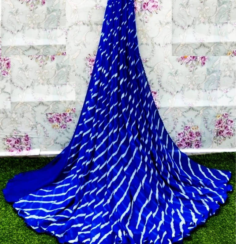 Sitanjali Lifestyle Georgette Printed Saree With Unstitched Blouse Piece ( Blue ) Sitanjali Lifestyle Georgette Printed Saree With Unstitched Blouse Piece ( Blue )