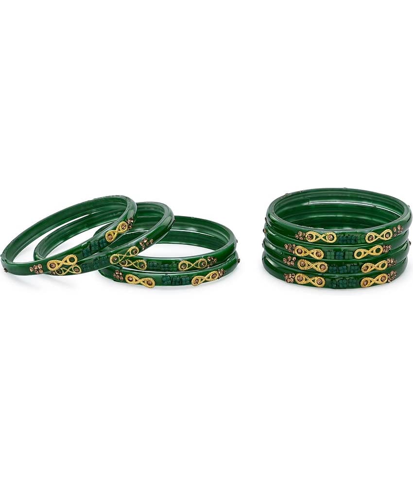 Somil Green Bangle Set ( Pack of 8 ) - Bangles & Bracelets | Buy online on ZillyBuy