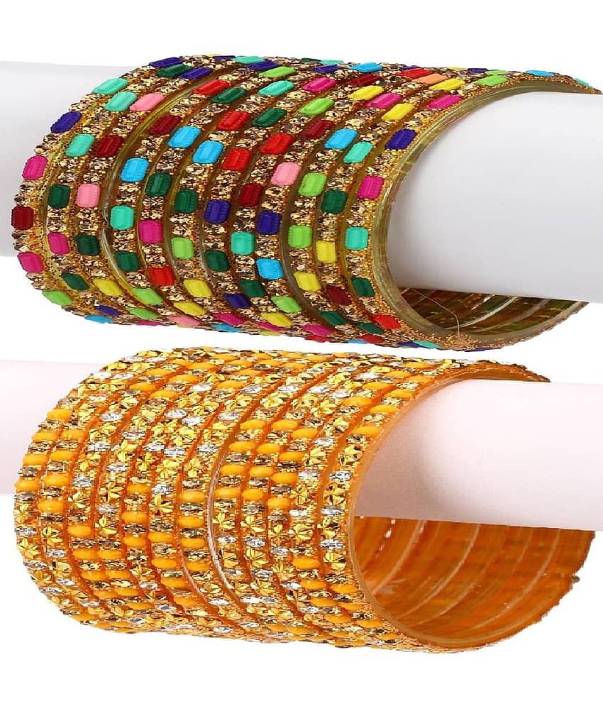 Somil Multicolor Bangle Set ( Pack of 24 ) - Bangles & Bracelets | Buy online on ZillyBuy