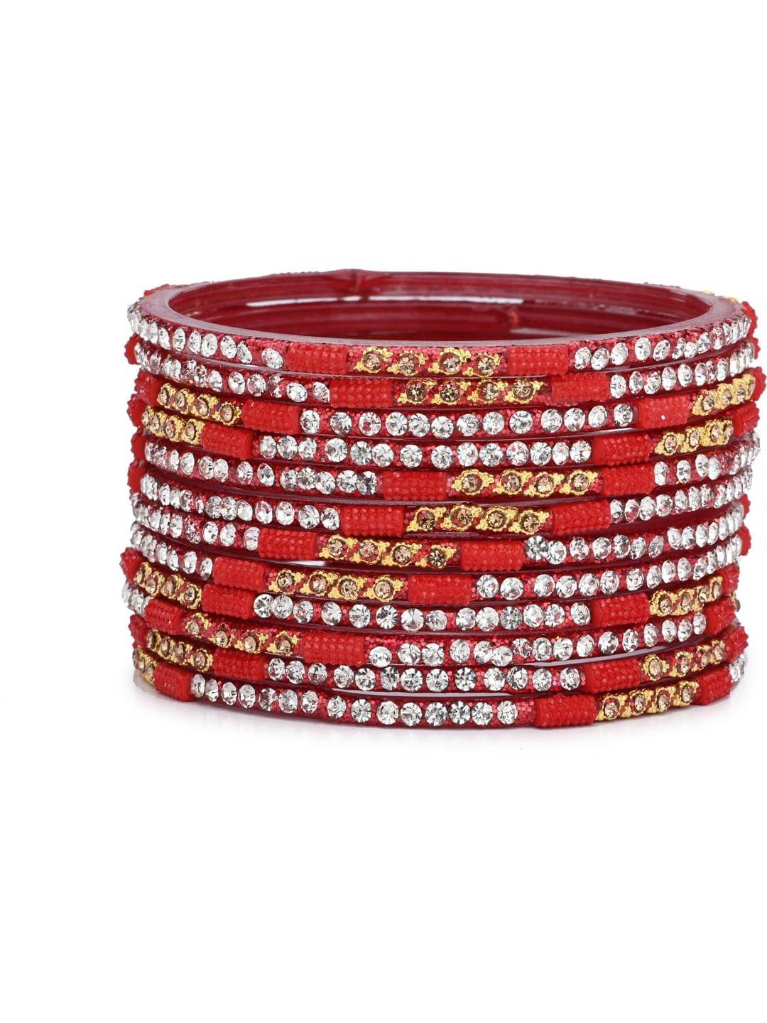     			Somil Red Bangle Set ( Pack of 12 )