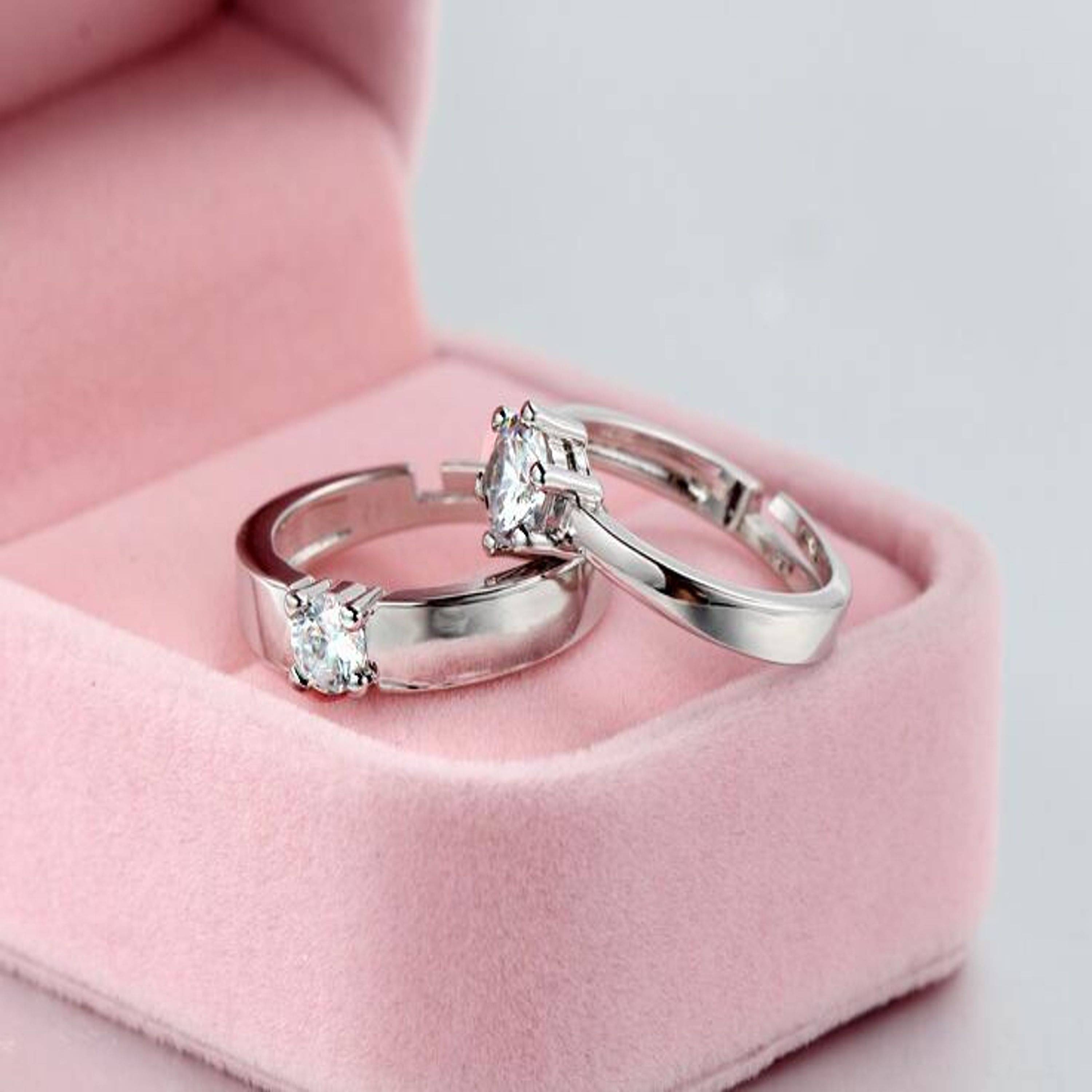     			Thrillz Silver Couple Ring ( Pack of 2 )