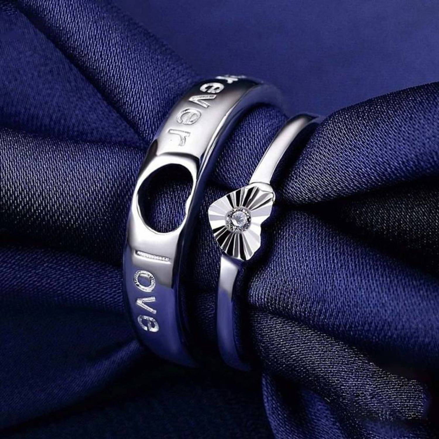     			Thrillz Silver Couple Ring ( Pack of 2 )