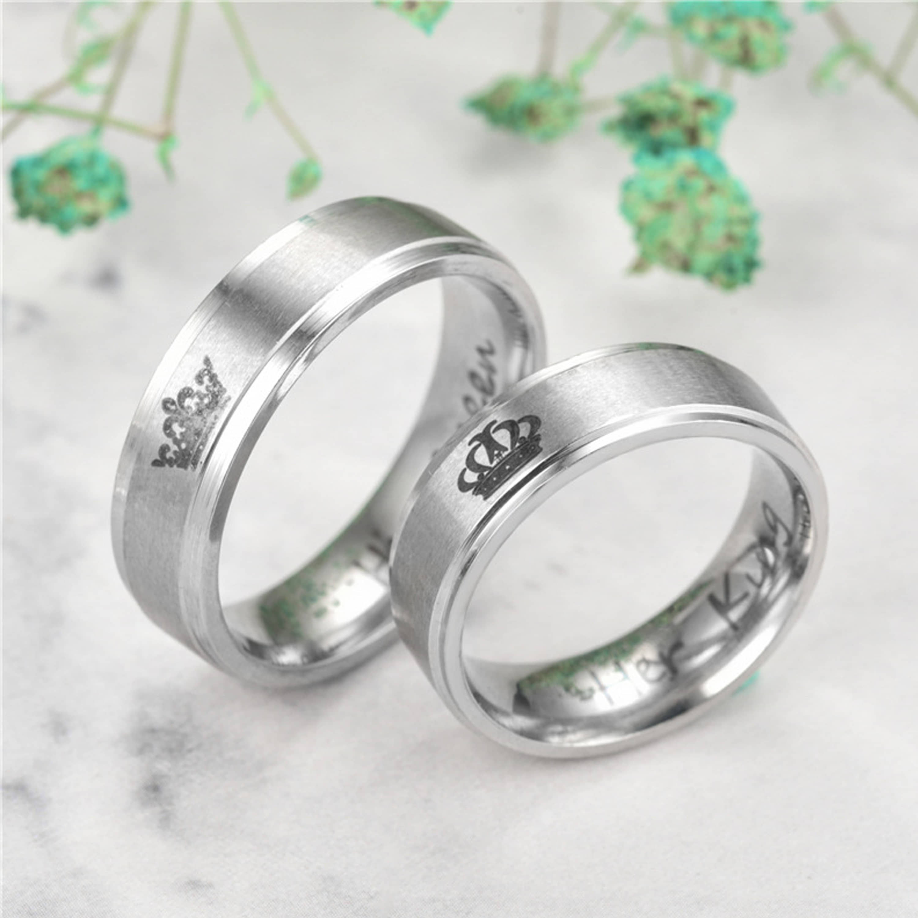 Thrillz Silver Couple Ring ( Pack of 2 )
