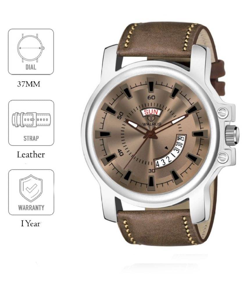     			Walrus Brown Leather Analog Men's Watch