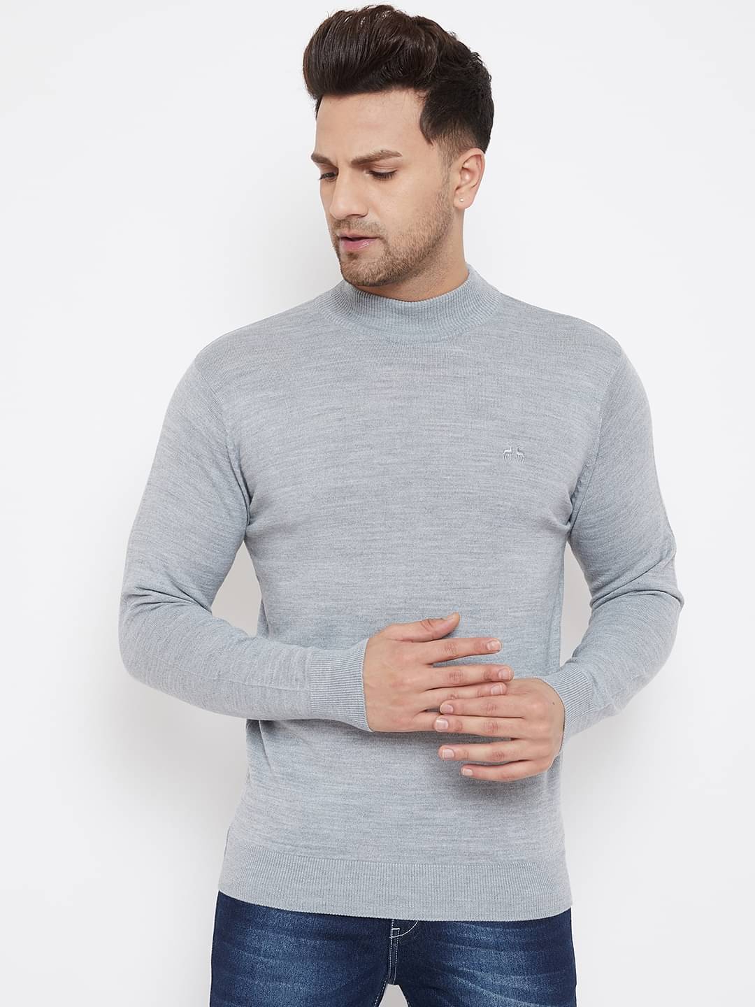 98 Degree North Woollen Round Neck Men's Full Sleeves Pullover Sweater - Grey ( Pack of 1 )     			98 Degree North Woollen Round Neck Men's Full Sleeves Pullover Sweater - Grey ( Pack of 1 )