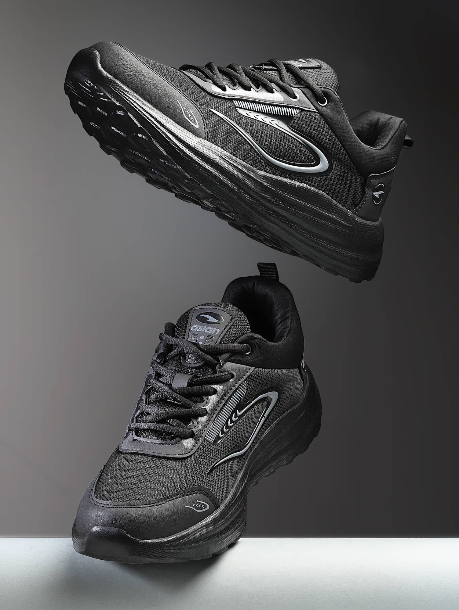 ASIAN ORBIT-01 Black Men's Sports Running Shoes - Sports Shoes | Buy online on ZillyBuy