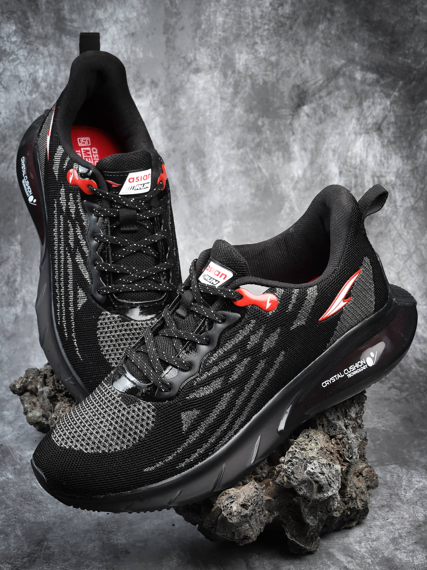     			ASIAN POWERPLAY-06 Black Men's Sports Running Shoes