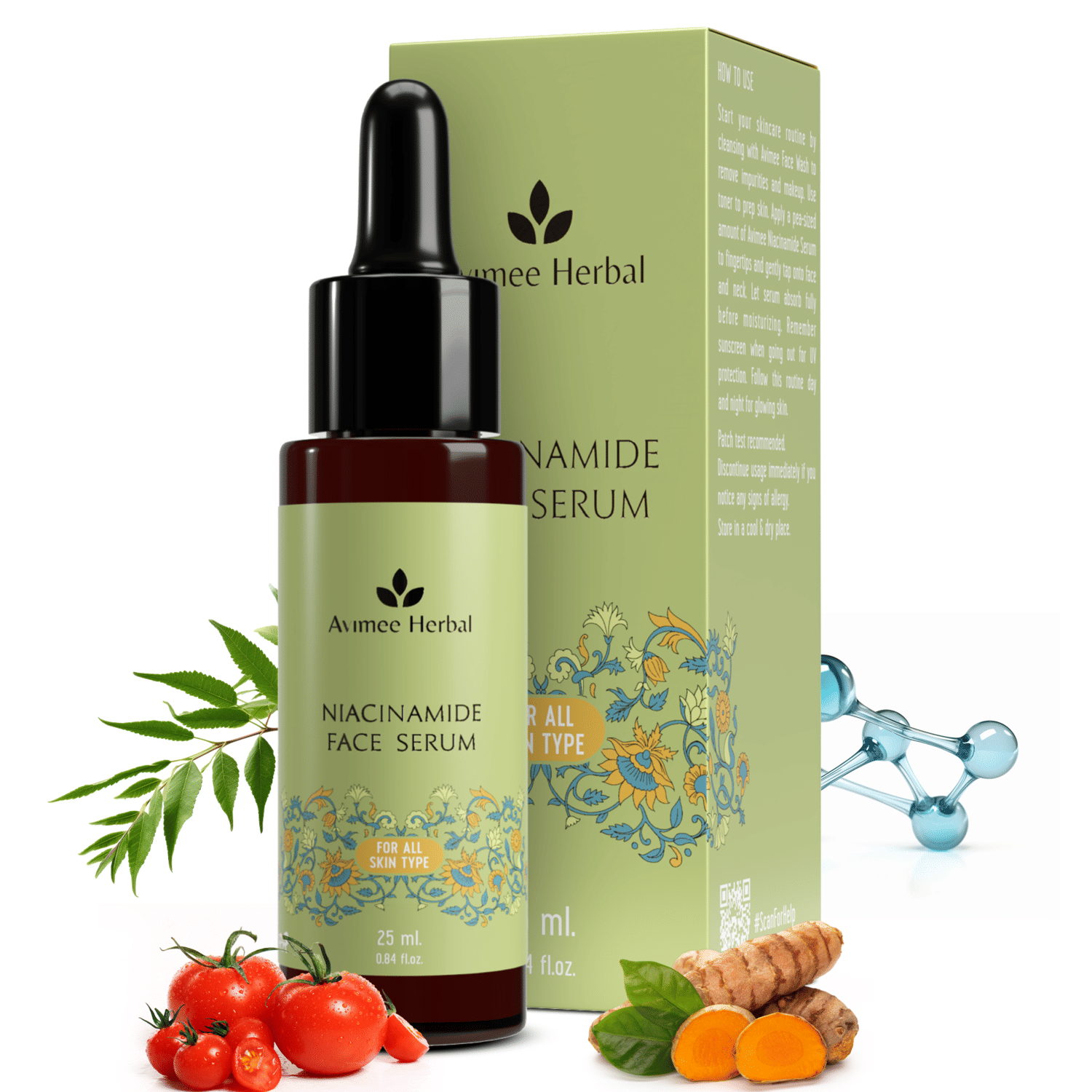     			Avimee Herbal 10% Niacinamide Serum Fades Acne Marks, Brightens Skin With Hyaluronic Acid & Zinc 25 ml (Pack of 1)